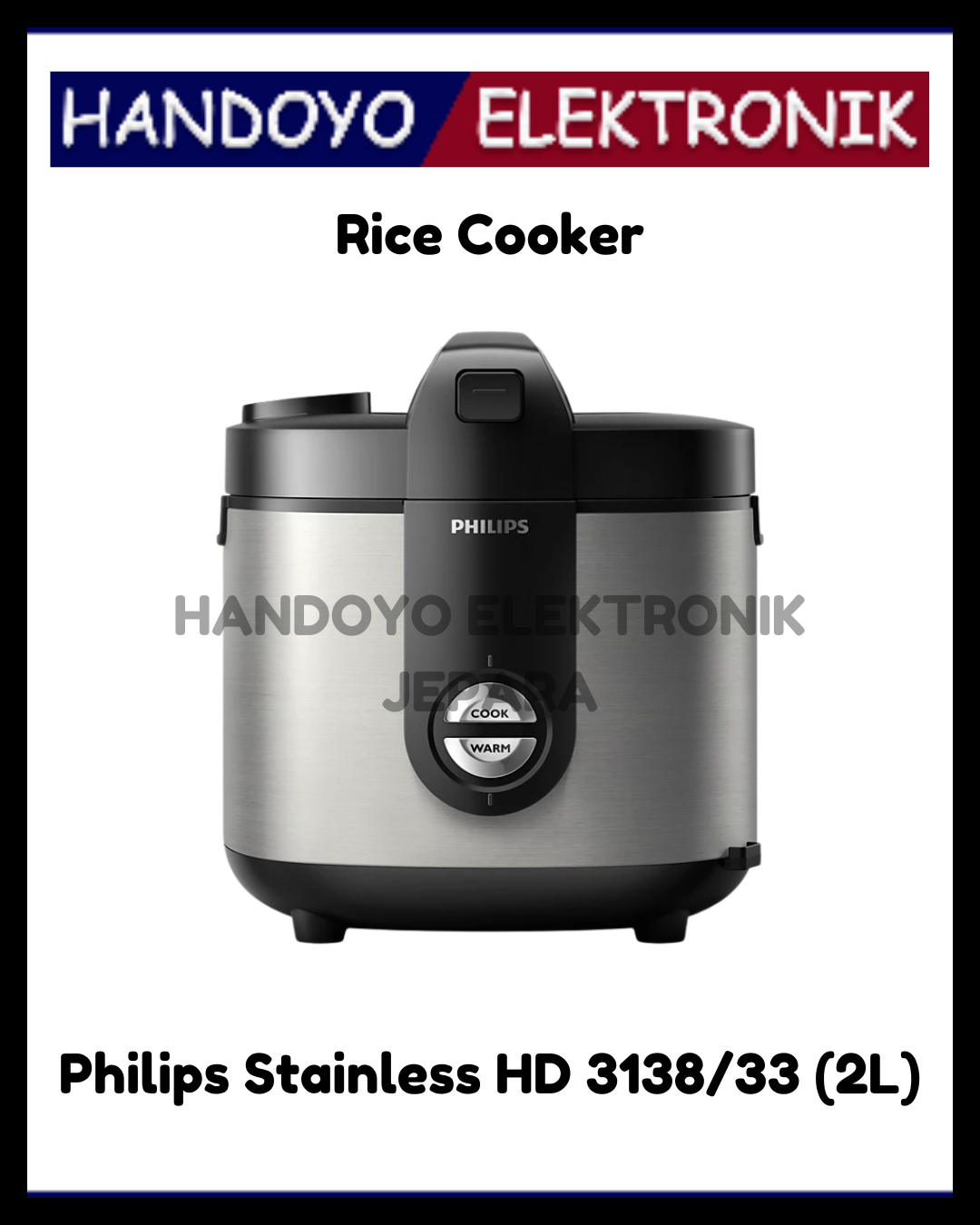 Rice Cooker Philips Stainless HD 3138/33 (2L)