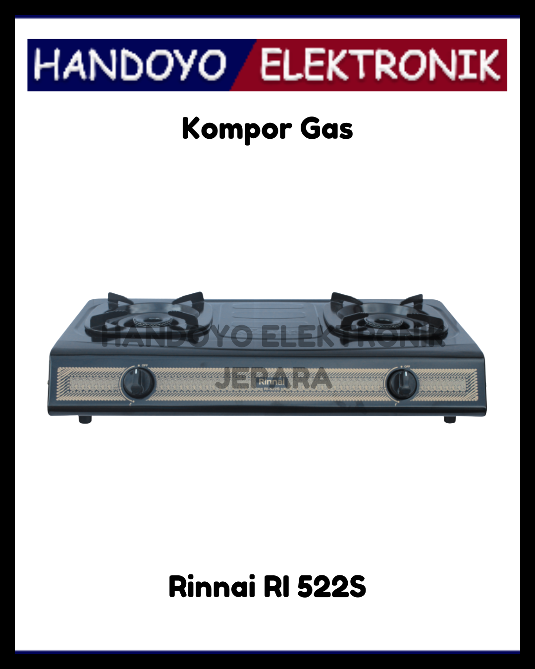 Kompor Gas 2 Tungku Rinnai RI 522S