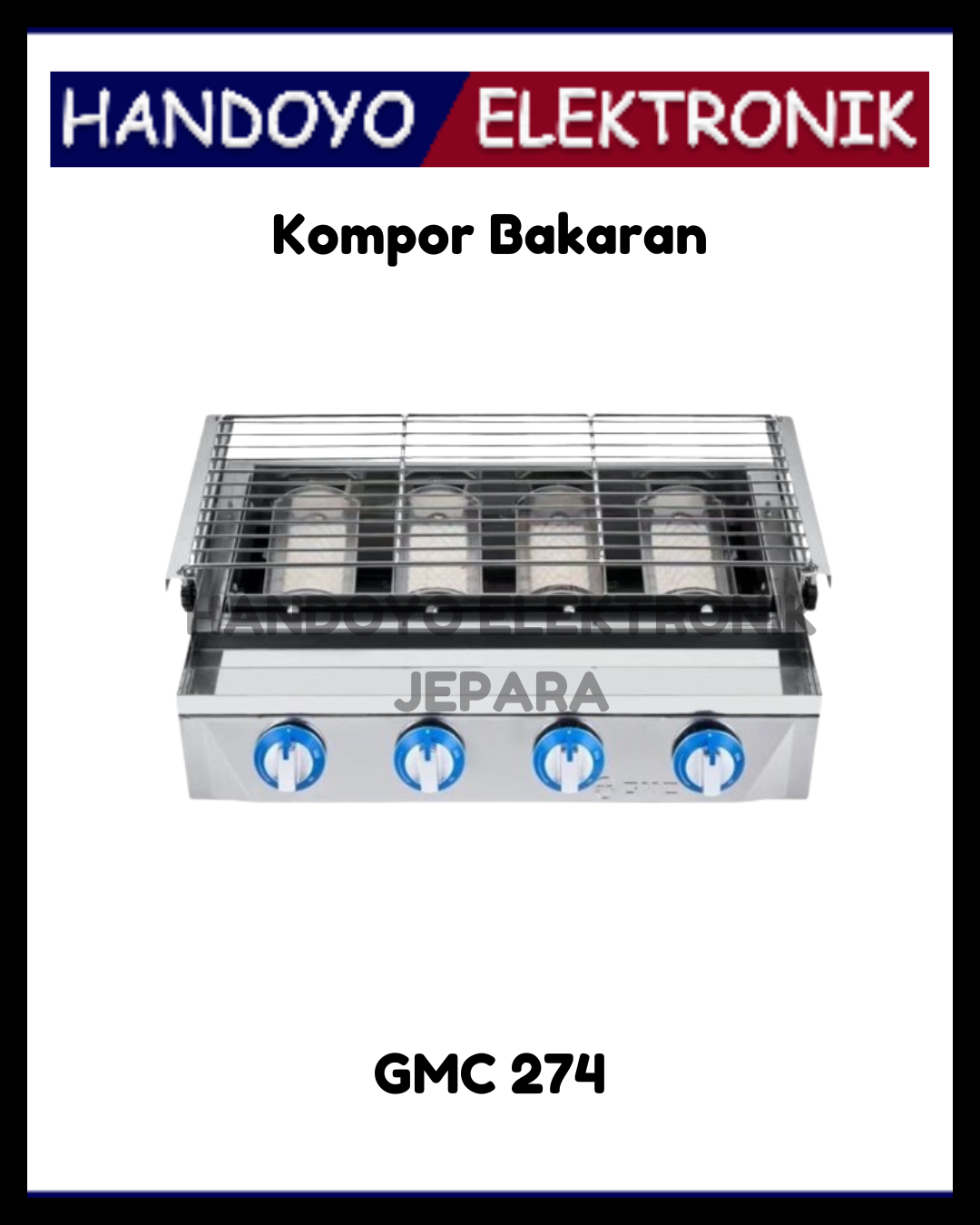 Kompor Gas Bakaran GMC 274 ( Grill 4 Burner)