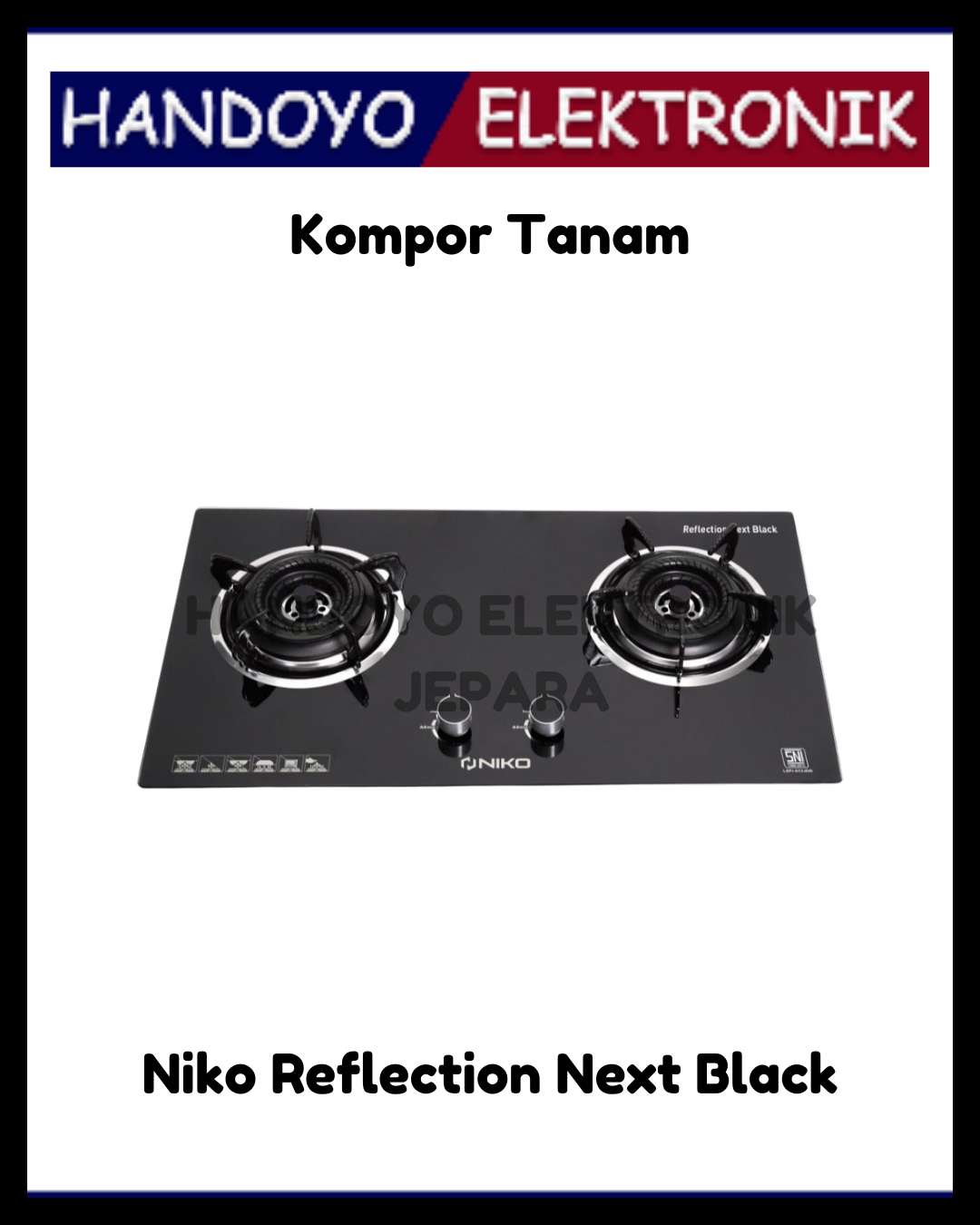 Kompor Gas Tanam Niko Reflection Next Black